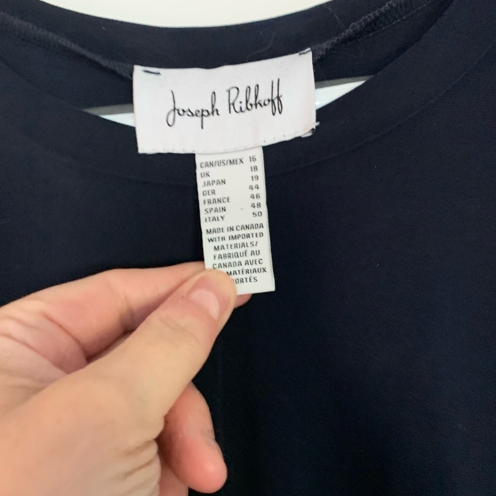 Joseph Ribkoff 16 navy long back top - Picture 4 of 16
